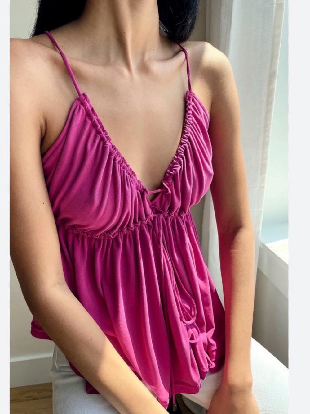 $58 Free People Sundrop Camisole Women’s in Fuchsia